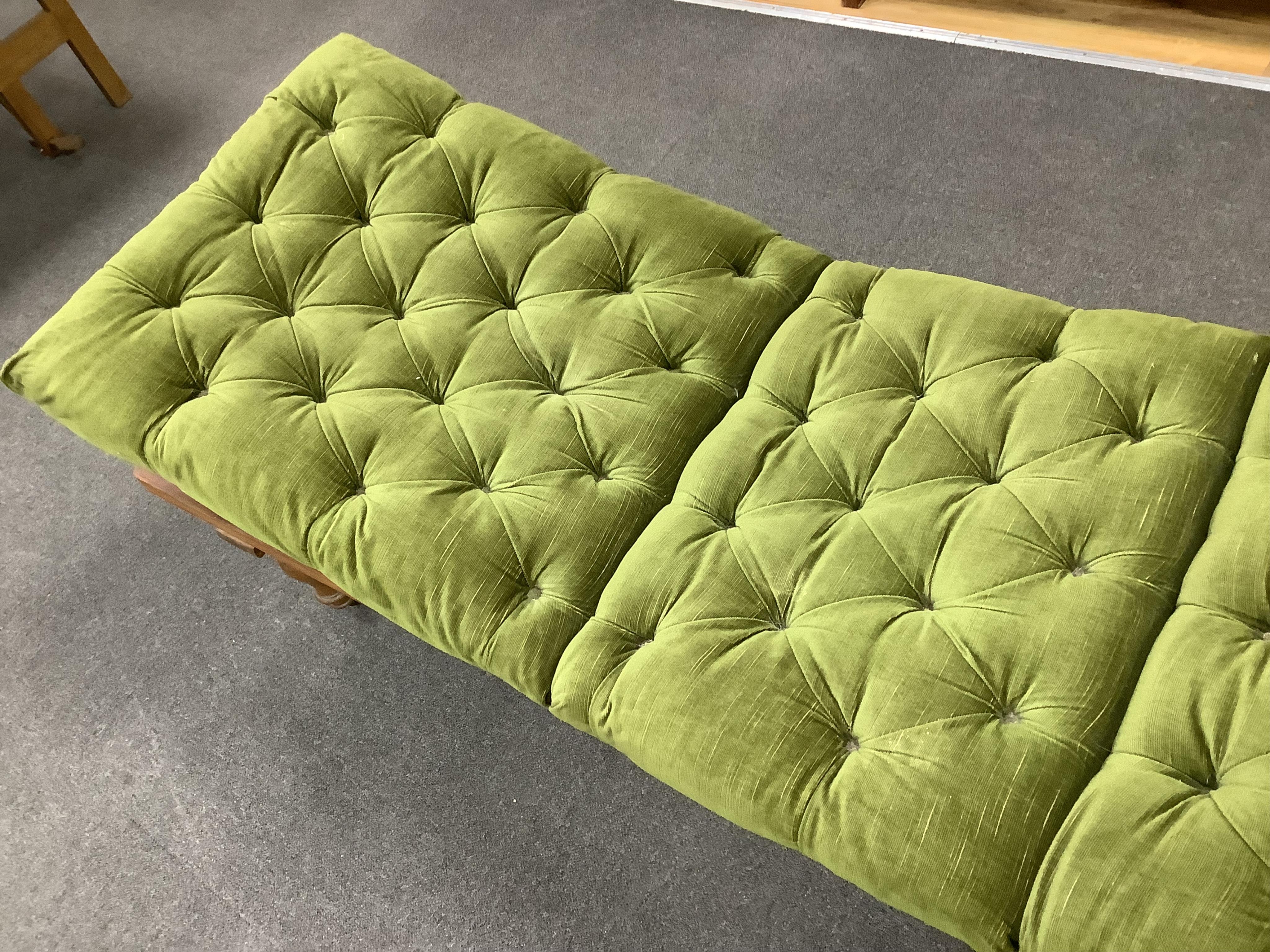 A Victorian mahogany campaign day bed, width 186cm, depth 62cm, height 48cm